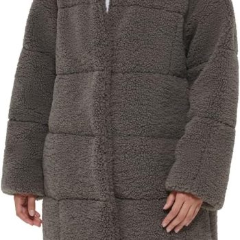 Womens Patchwork Quilted Teddy Coat