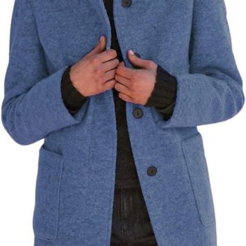 Women Winter Long Pea Coat Wool Blend Stand Collar Single Breast Thicken Blazer Jacket