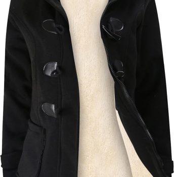 Winter Jackets for Women  Lined Jacket Women Duffle Toggle Coat Hooded Fleece Jacket