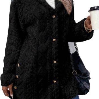 Women's winter coat Women's Solid Color Casual Fleece Hoodie